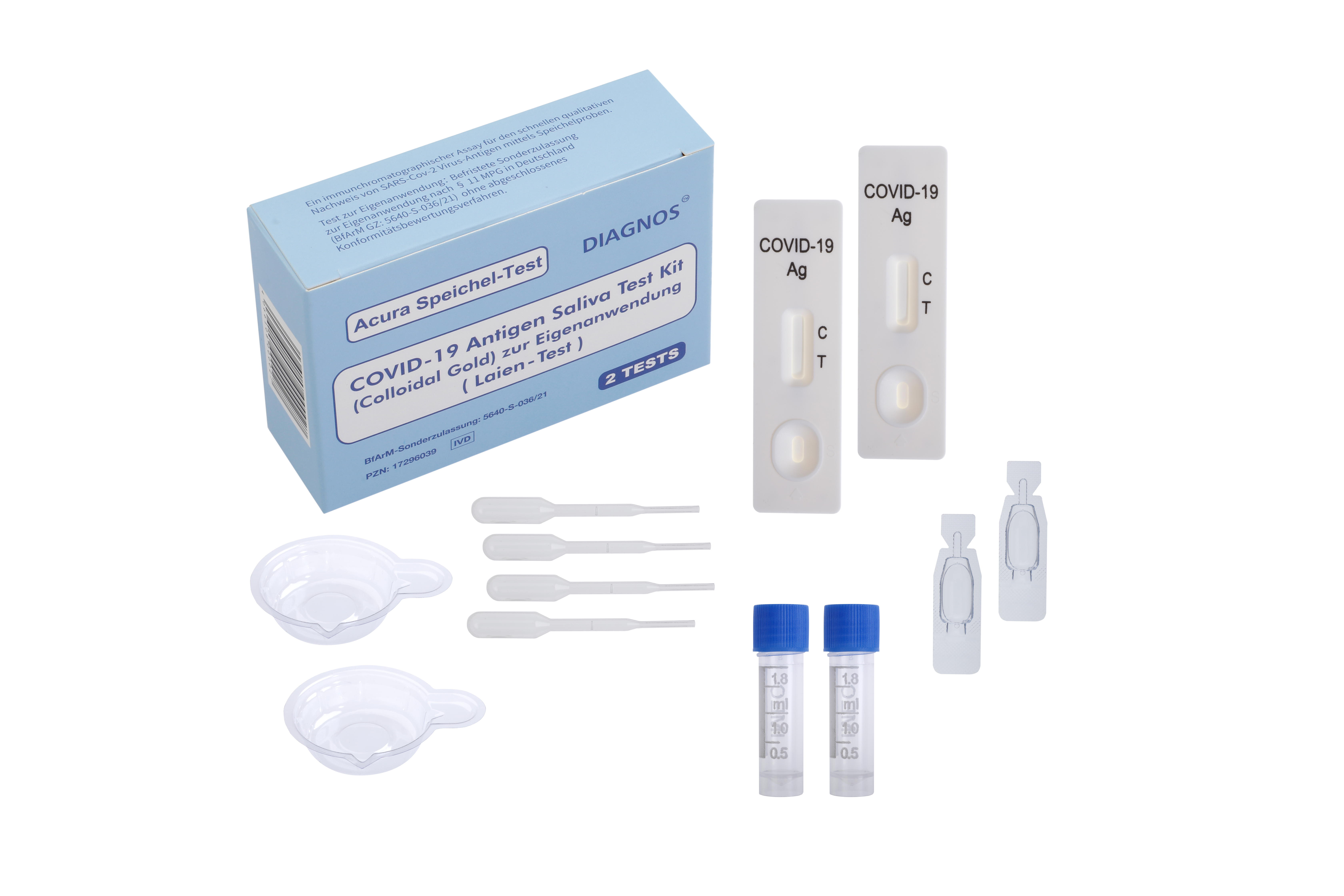 ACURA KLINIKEN BADEN-BADEN CORONA SELBSTTEST LAIEN TEST ANTIGEN SCHNELLTEST SPUCKTEST SPEICHELTEST SARS-CoV-2 COVID-19, 2er-Pack