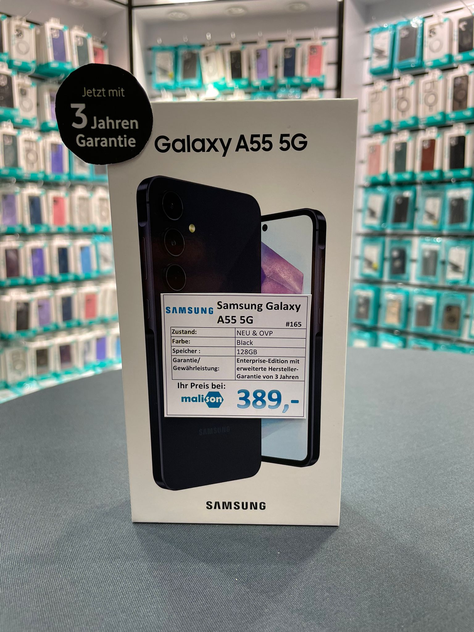 Samsung Galaxy A55 5G | Enterprise-Edition mit 3 Jahren Garantie | Titanium Black | 128GB | NEU, versiegelt