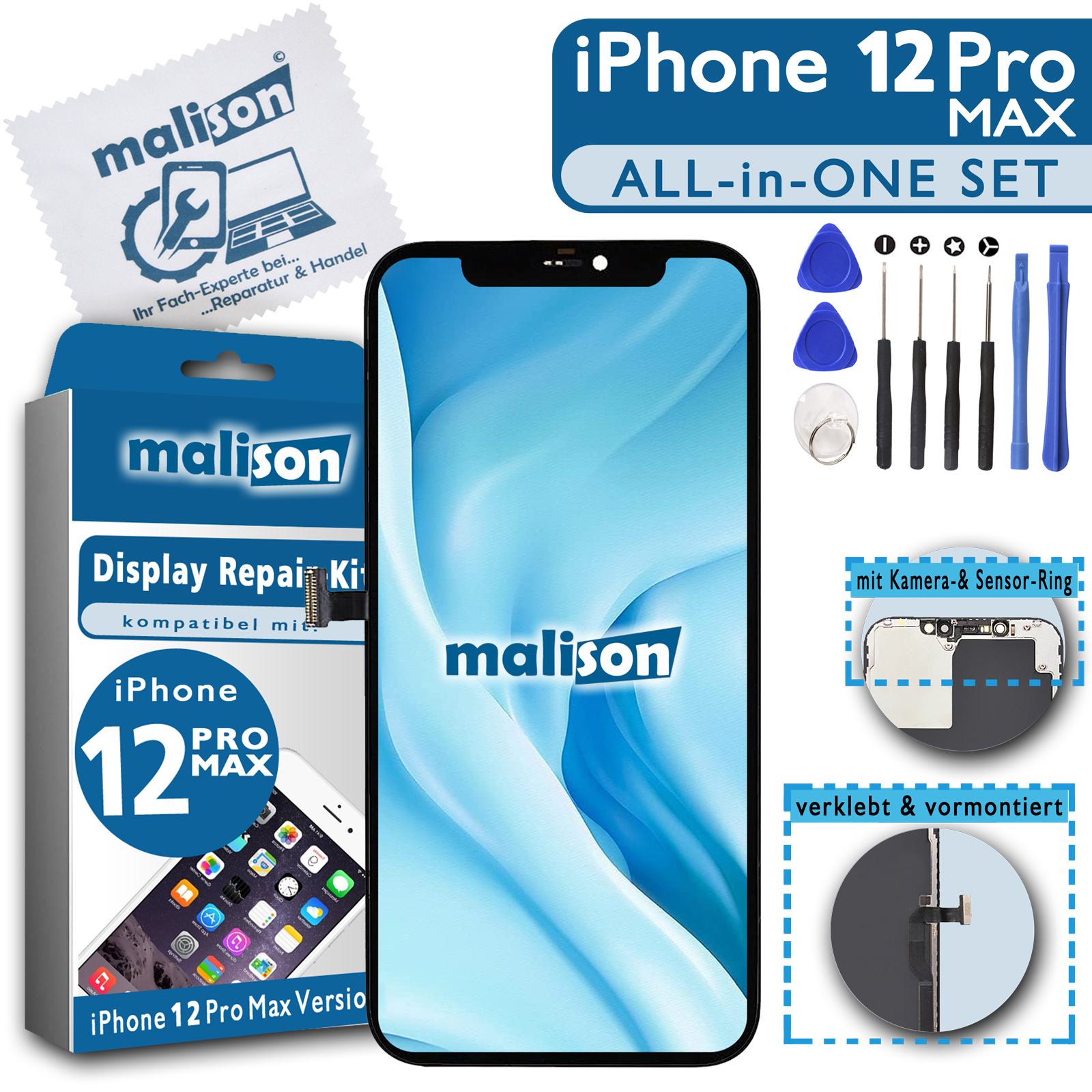 Display für iPhone 12 Pro Max (verschiedene Qualitäten zur Auswahl)