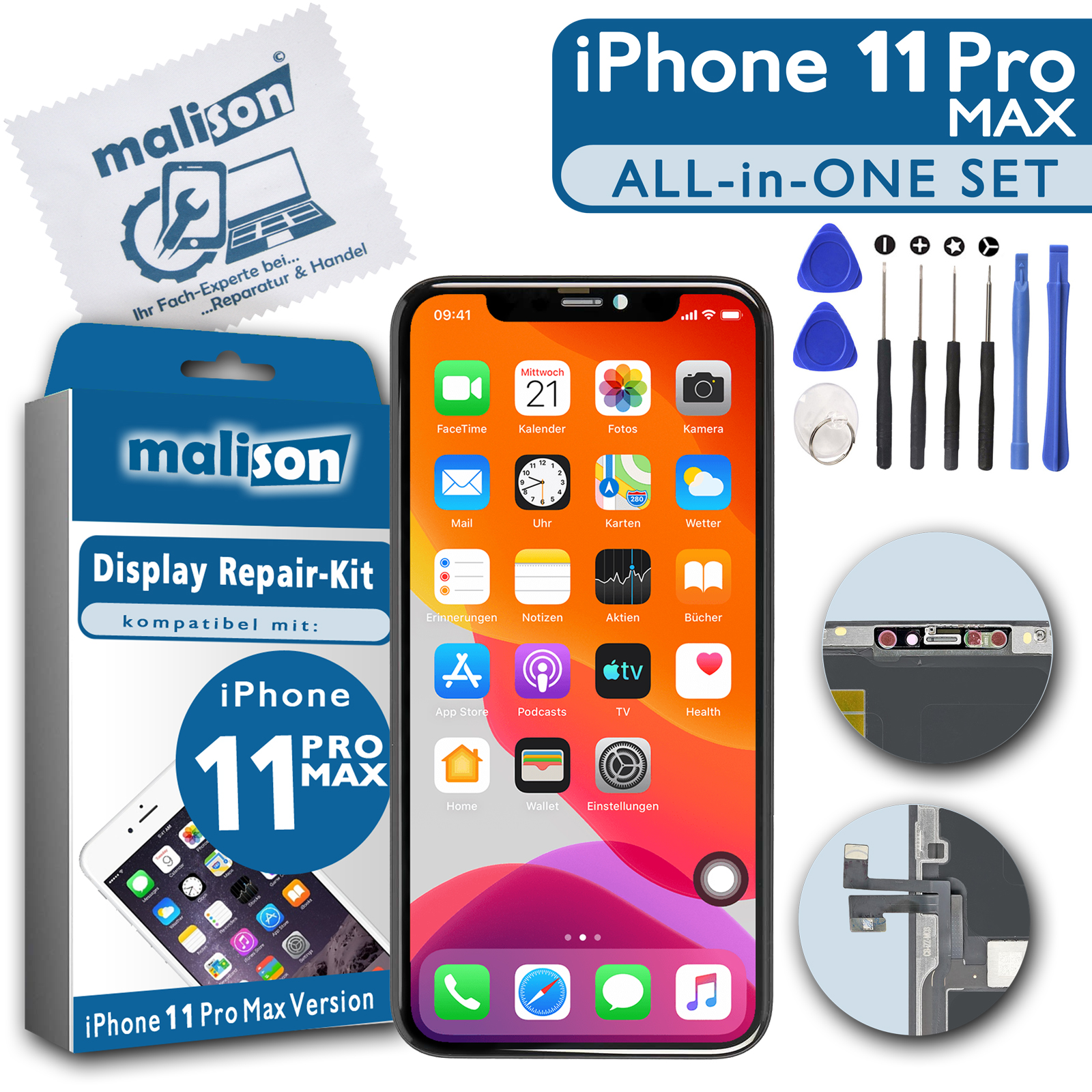 Display für iPhone 11 Pro Max (verschiedene Qualitäten zur Auswahl)